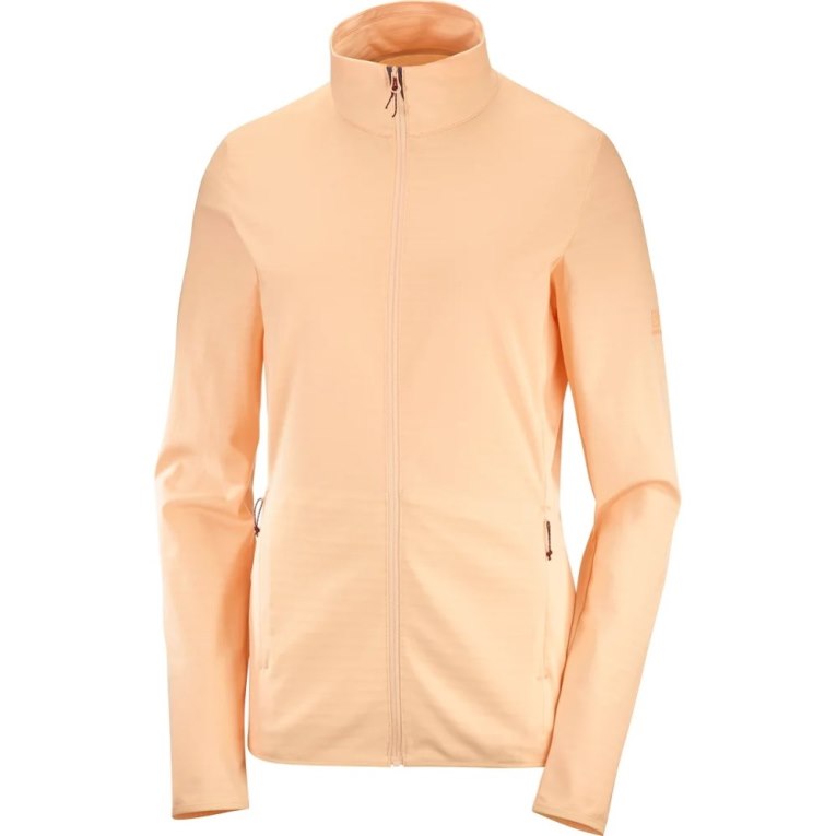 Chaquetas Salomon Essential Lightwarm Full Zip Mujer Albaricoque | MX CPWK264